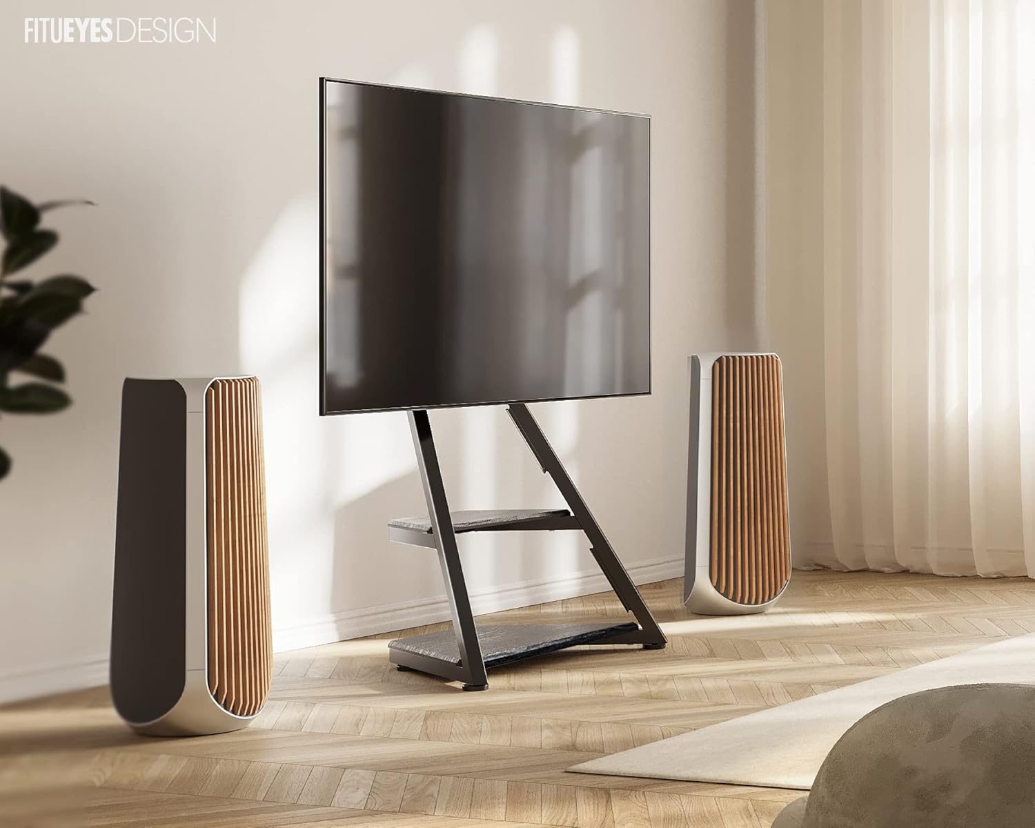 FITUEYES DESIGN テレビスタンド キャスター付き 壁寄せ 32 43 50 55